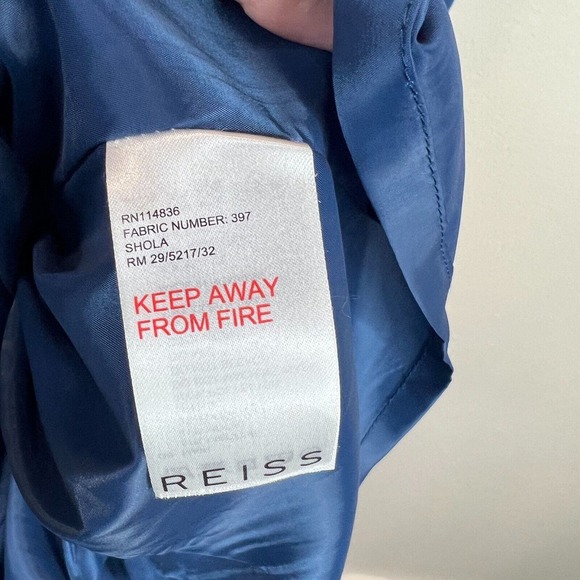 Reiss Women Tie Waist Asymmetrical Mini Dress 2 Navy Blue Capsule Classy Work - Picture 6 of 12